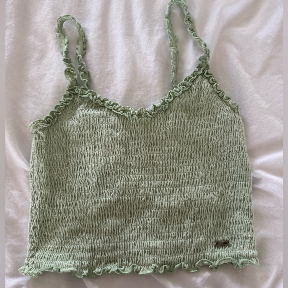 Hollister Green Smocked Camisole Top